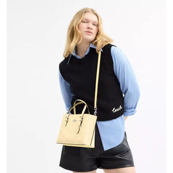 Coach Mollie Tote Bag 25 Signature Canvas CAL50 Signature Canvas/Silver/Hay NWT - Picture 3 of 12